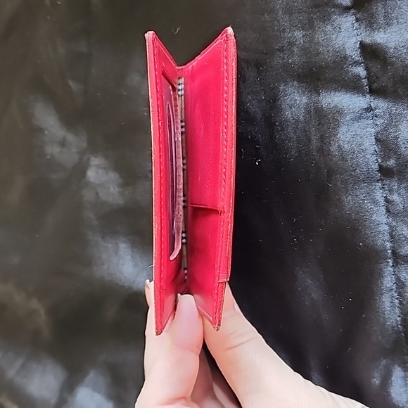 Burberry Leather Card Wallet Red - Picture 9 of 13